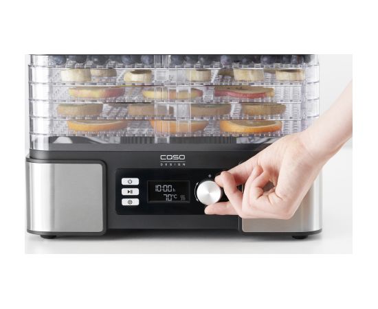 Caso Food Dehydrator DH 450 Power 370-450 W Number of trays 5 Temperature control Integrated timer Black/Stainless Steel Овощные пароварки и сушилки