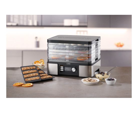 Caso Food Dehydrator DH 450 Power 370-450 W Number of trays 5 Temperature control Integrated timer Black/Stainless Steel Овощные пароварки и сушилки