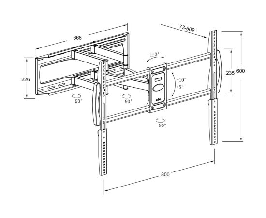 Montis Uchwyt TV „DENALI” 37"- 105" MT162 2.67 m (105") Black Крепления для телевизоров