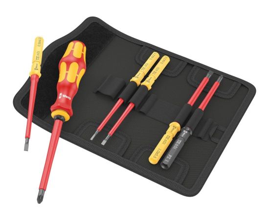 Skrūvgrieža rokturis Wera WE05006601001; Kraftform Kompakt VDE; Hex9; PZ; SL; 7 gab. + skrūvēšanas uzgaļi Skrūvgrieži