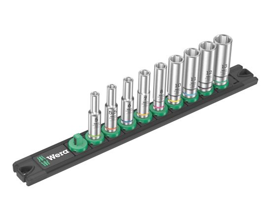 Uzgriežņa galviņu komplekts Wera WE05005410001; 1/4''; 9 Mehāniskie instrumenti