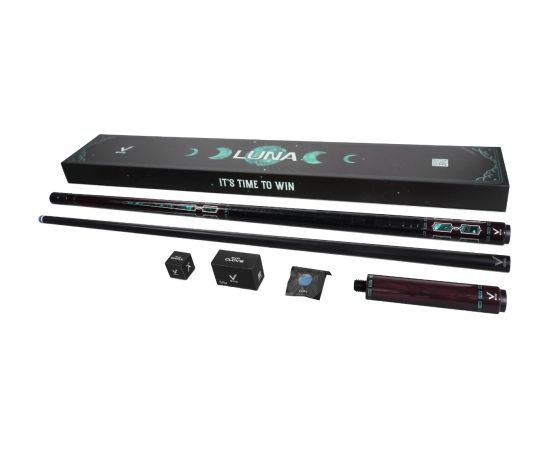 Billiard Cue, Pool, EVO Luna Maxbing Edition, Malachite Eclipse Full Set, 12.5mm, 38x10 Jaunumi - Sports
