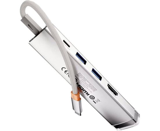 5-Port HUB AIR Baseus UltraJoy Series Type-C - HDMI, USB3.0x2, PD, RJ45 (silver)) Usb HUB