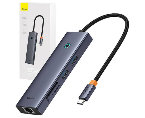 Hub 7w1 Baseus UltraJoy 7-Port ( USB-C to 1xHDMI4K@30Hz + 2xUSB 3.0 + 1xPD +RJ45 + SD/TF3.0) Usb HUB