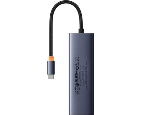 6in1 Hub Baseus  UltraJoy USB-C do HDMI4K@30Hz1+3xUSB 3.0+PD+RJ45 (space grey) Usb HUB
