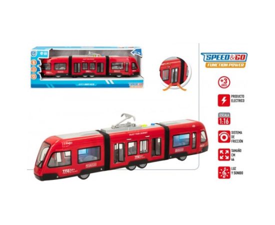 Speed & Go Tramvajs ar gaismu un skaņu, inerci un atver. durvīm 44 cm CB49809 Mašīnas un piederumi