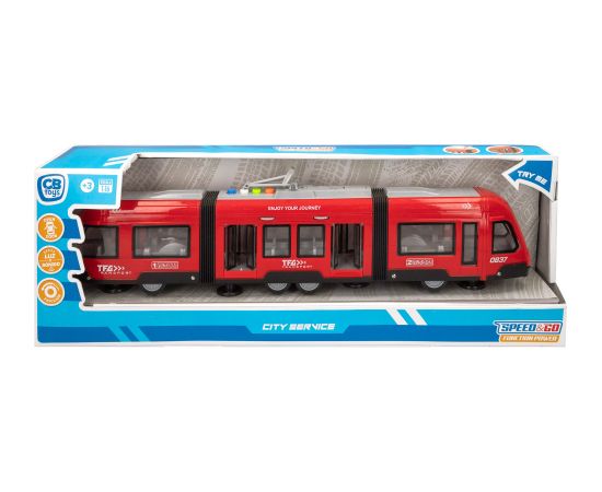 Speed & Go Tramvajs ar gaismu un skaņu, inerci un atver. durvīm 44 cm CB49809 Mašīnas un piederumi
