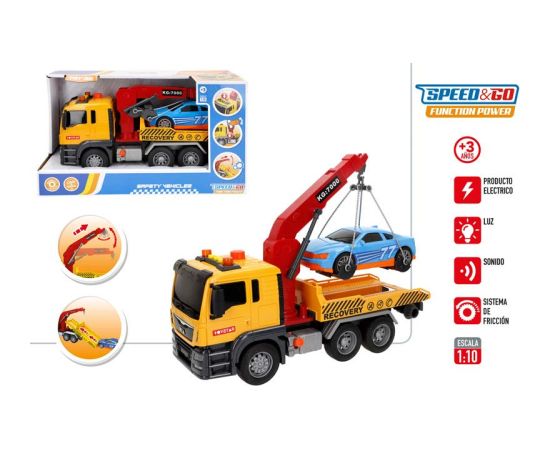 Speed & Go Autokrāns ar mašīnu (gaisma, skaņa, inerce) 33 cm CB39058 Mašīnas un piederumi