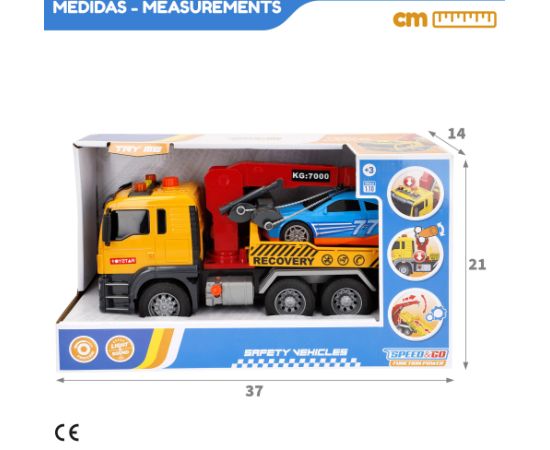 Speed & Go Autokrāns ar mašīnu (gaisma, skaņa, inerce) 33 cm CB39058 Mašīnas un piederumi