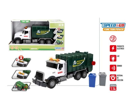 Speed & Go Auto atkritumu vedējs (gaisma, skaņa, inerce) 31 cm CB39056 Mašīnas un piederumi