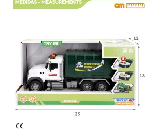 Speed & Go Auto atkritumu vedējs (gaisma, skaņa, inerce) 31 cm CB39056 Mašīnas un piederumi