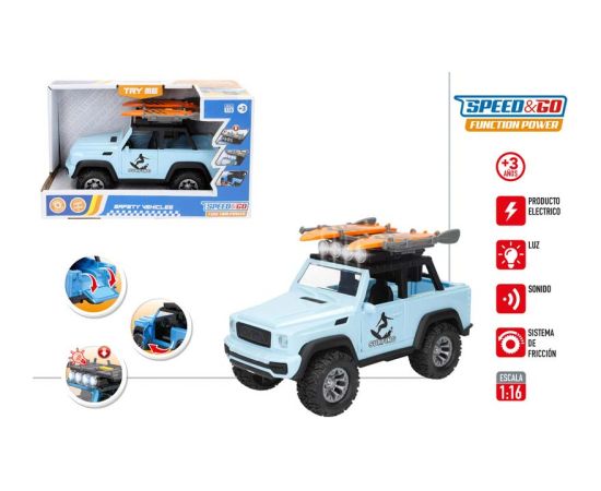Speed & Go Auto Džips Surfing (gaisma, skaņa, inerce) 21 cm CB39052 Mašīnas un piederumi