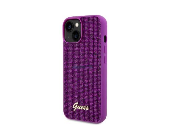 Guess Apple  iPhone 15 Sequin Script Logo Case Magenta Чехлы - альтернативные