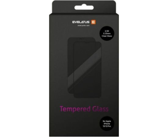 Evelatus Apple  iPhone 12/12 Pro 0.33 Flat Clear Glass Japan Glue Anti-Static Ekrānu aizsardzība
