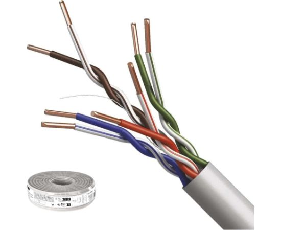 LAN kabelis CAT 5E UTP PVC CCA, Eca, EMOS Сетевые кабели, провода