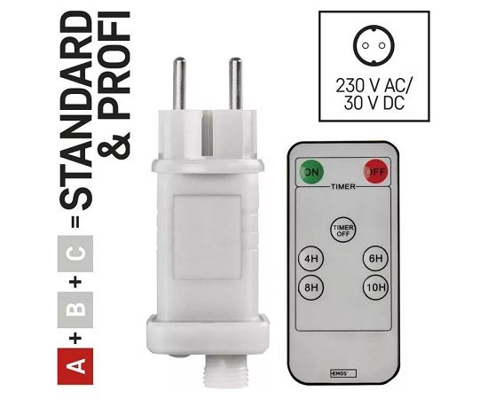 Barošanas avots EMOS CONNECTING vītnēm, 30Vdc, 12W, ar tālvadības pulti, IP44, EMOS Dekoratīvais apgaismojums 