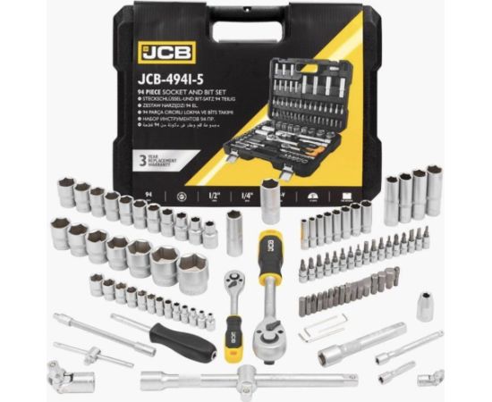 Instrumentu komplekts JCB 4941-5; 1/4''; 1/2''; 94 gab. Mehāniskie instrumenti