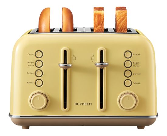 BUYDEEM 4 Slice Toaster, model DT640E, color Mellow Yellow, EU Тостеры для сэндвичей