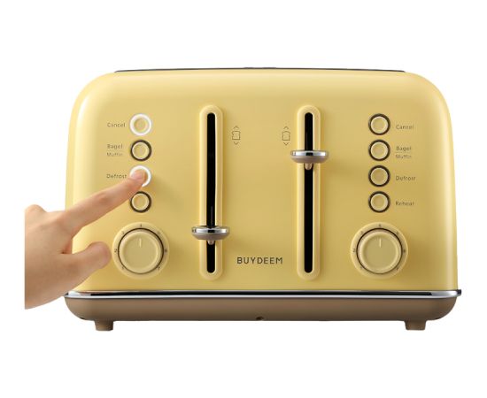 BUYDEEM 4 Slice Toaster, model DT640E, color Mellow Yellow, EU Тостеры для сэндвичей