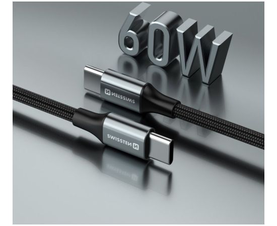 Swissten Textile II USB-C - USB-C Kабель для передачи данных и зарядки 1.5m Дата USB-кабели