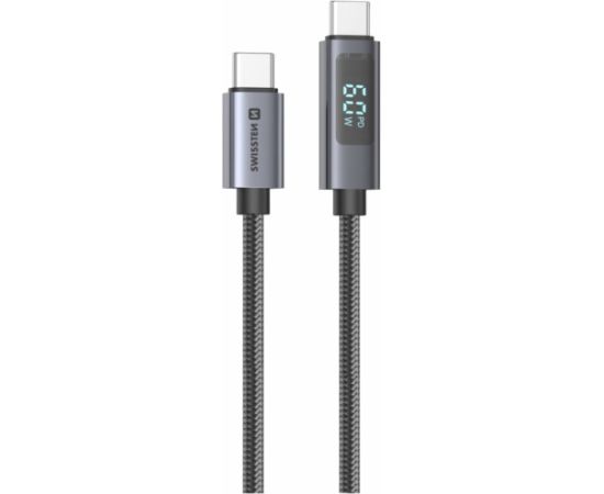 Swissten LCD Kabelis USB-C - USB-C 1.5m Data USB kabeļi