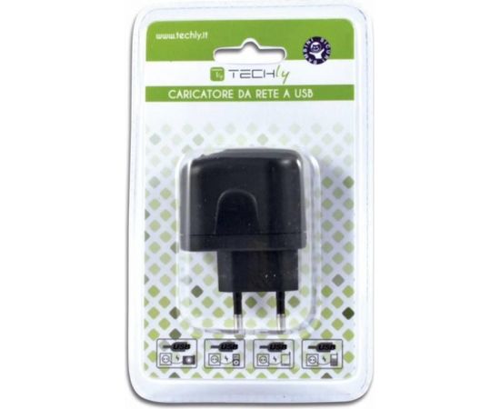 Techly USB charger 5V 2.1A, two USB ports, black