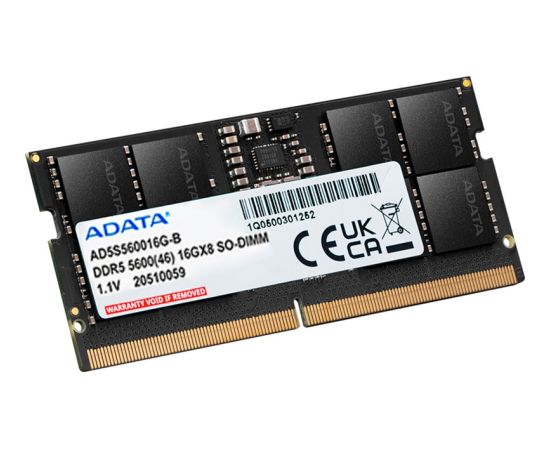 ADATA DDR5 - 16GB - 5600 - CL - 46, Single RAM (black, AD5S560016G-S, Premier Tray) RAM Operatīvā atmiņa