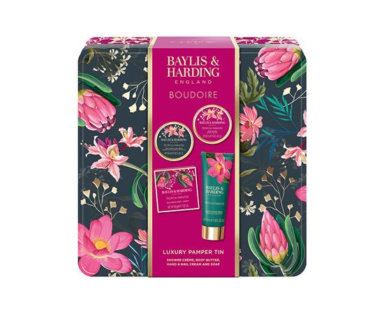 Baylis & Harding Boudoire Tropical Paradise Luxury Pamper Tin - Dárková sada péče o tělo Smaržas - NESAKĀRTOTS