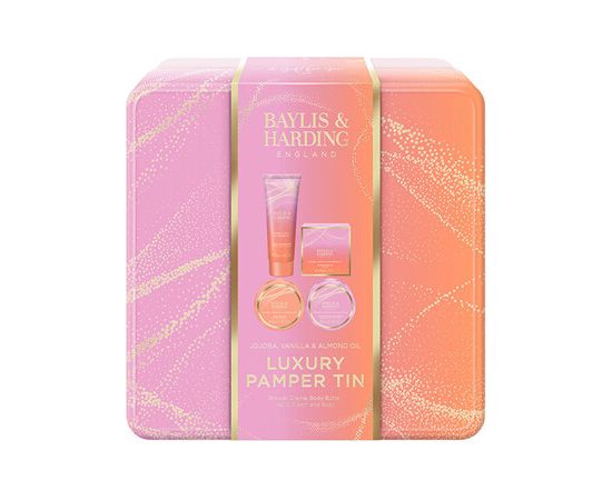 Baylis & Harding Luxury Pamper Tin ( Jojoba, Vanilka & Mandlový olej ) - Dárková sada péče o tělo Smaržas - NESAKĀRTOTS