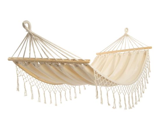 Royokamp Šūpuļtīkls ar bārkstīm 1 personai 200x100cm Miami Natura Ecru Šūpuļtīkli