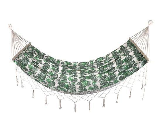 Royokamp Dārza šūpuļtīkls diviem cilvēkiem 200x150cm ar izpletņa stieni un bārkstīm Miami Natura Jungle гамаки