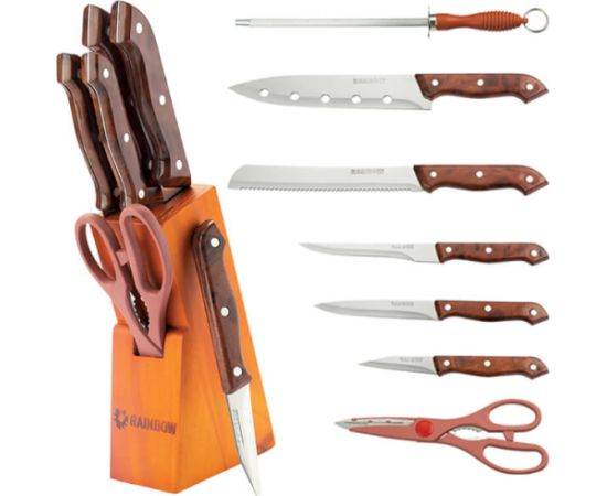 MAESTRO MR 1404 Nažu komplekts ar koka statīvu 7gab Naži