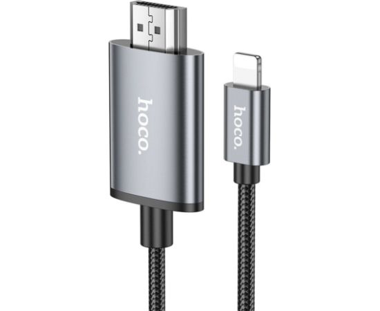 Hoco   Cable Lightning to HDMI Hoco 1080p 2 m UA27 metal gray Дата USB-кабели