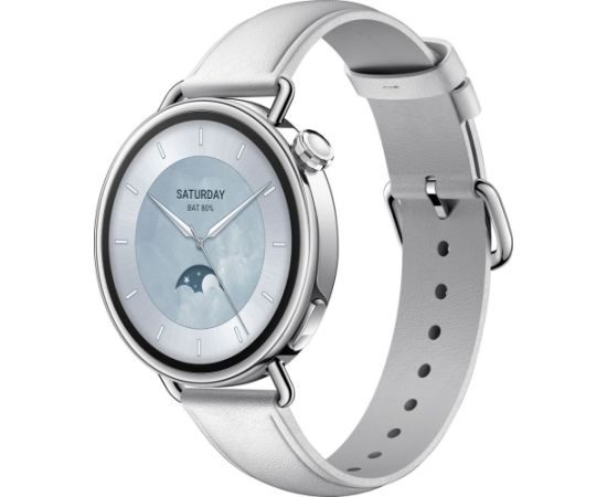 Xiaomi Watch S4 41mm Leather Strap, White Smart-Watch Умные часы
