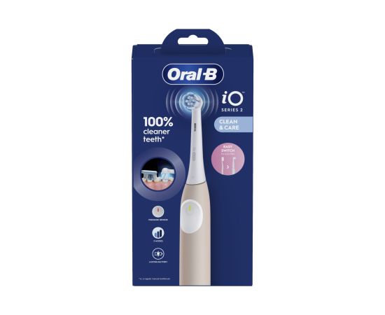 Oral-B Electric Toothbrush iO2 Rechargeable For adults Number of brush heads included 1 Number of teeth brushing modes 3 Calm Pink  Электрические зубные щетки