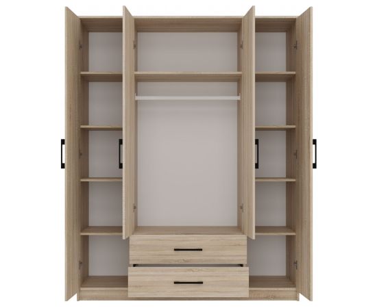 Top E Shop Topeshop ROMANA 160 SON bedroom wardrobe/closet 11 shelves 4 door(s) Oak Шкафы