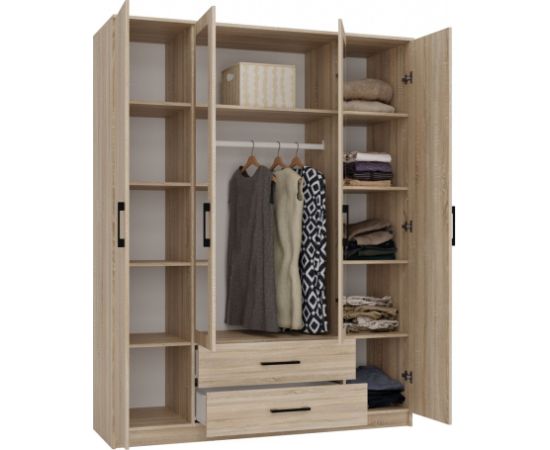 Top E Shop Topeshop ROMANA 160 SON bedroom wardrobe/closet 11 shelves 4 door(s) Oak Шкафы