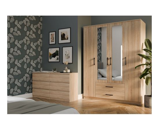 Top E Shop Topeshop ROMANA 160 SON bedroom wardrobe/closet 11 shelves 4 door(s) Oak Шкафы