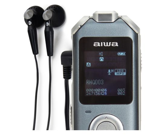 AIWA digitālais balss ierakstītājs, 16 GB, pelēks - DVR-M700 Diktafoni