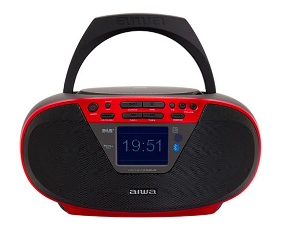 AIWA boombox sistēma ar bluetooth un TFT-LCD displeju, sarkans - BBTU-500DAB/RD Aудио-видео