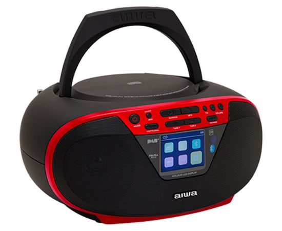 AIWA boombox sistēma ar bluetooth un TFT-LCD displeju, sarkans - BBTU-500DAB/RD Aудио-видео