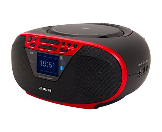 AIWA boombox sistēma ar bluetooth un TFT-LCD displeju, sarkans - BBTU-500DAB/RD Aудио-видео