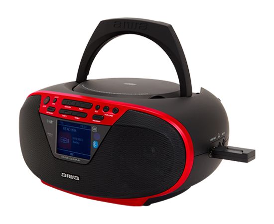 AIWA boombox sistēma ar bluetooth un TFT-LCD displeju, sarkans - BBTU-500DAB/RD Aудио-видео