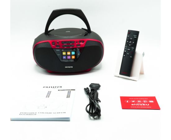 AIWA boombox sistēma ar bluetooth un TFT-LCD displeju, sarkans - BBTU-500DAB/RD Aудио-видео