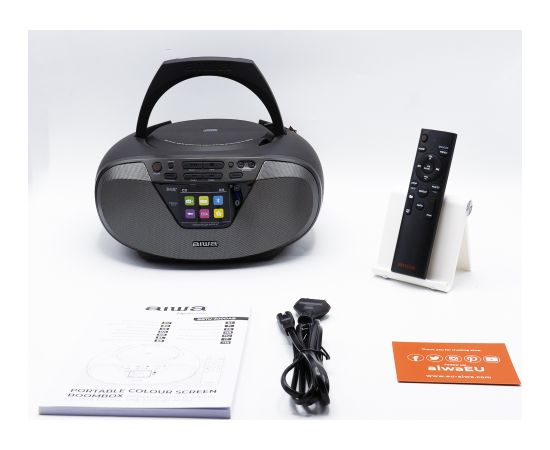 AIWA boombox sistēma ar bluetooth un TFT-LCD displeju, melns - BBTU-500DAB/BK Aудио-видео