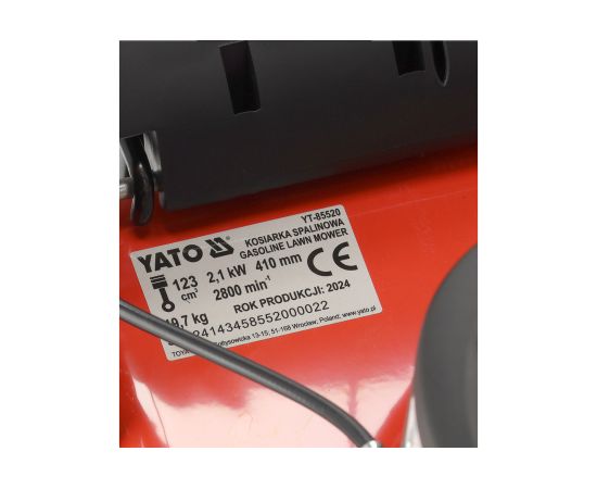 Benzīna zāles pļāvējs YATO YT-85520, 41 cm, 2,86 kW jauda, 7 pakāpju augstuma regulēšana Zāles pļāvēji