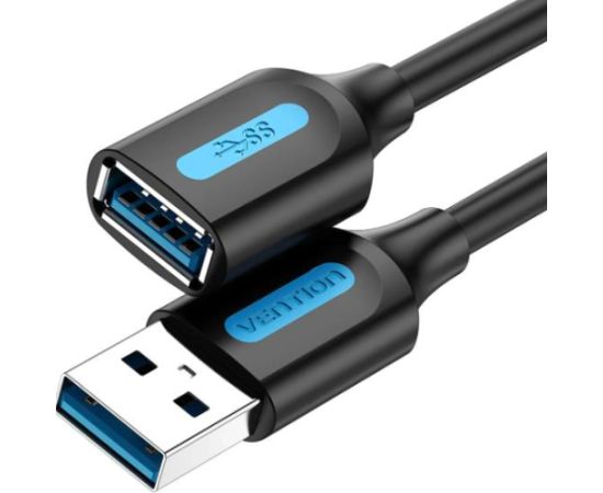 CABLE USB3.0 MALE TO FEMALE/3M BLACK CBHBI VENTION Data USB kabeļi