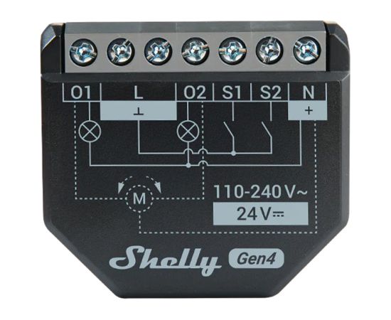 Sterownik Shelly 2PM Gen4 Zigbee/Matter Viedie slēdži