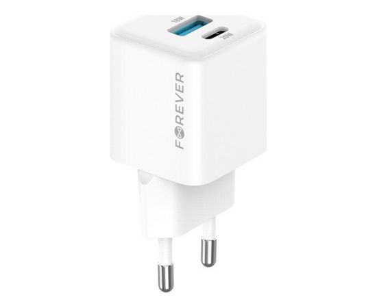 Forever TC-08-20AC GaN PD QC USB-C / USB 20W Tīkla Lādētājs Telefonu lādētāji 220v