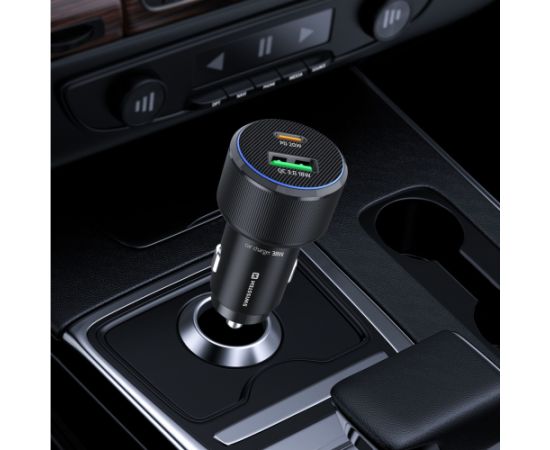 Swissten PD USB-C / USB Автомобильное зарядное устройство 38W c USB-C - USB-C Kабелем 1m Автомобильные зарядные устройства